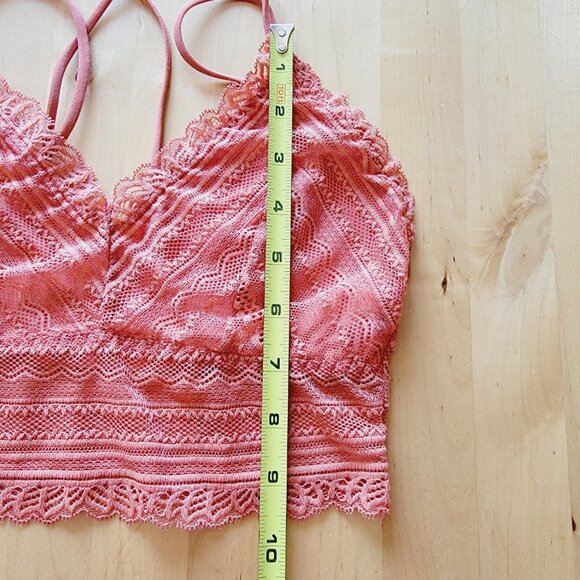 Coral Floral Lace Bralette Women's Size Large L SHEIN pullover - Picture 4 of 8